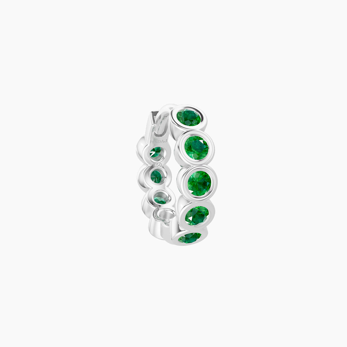 Neith | 18k White Gold 6.5 mm Emerald Hoop Piercing