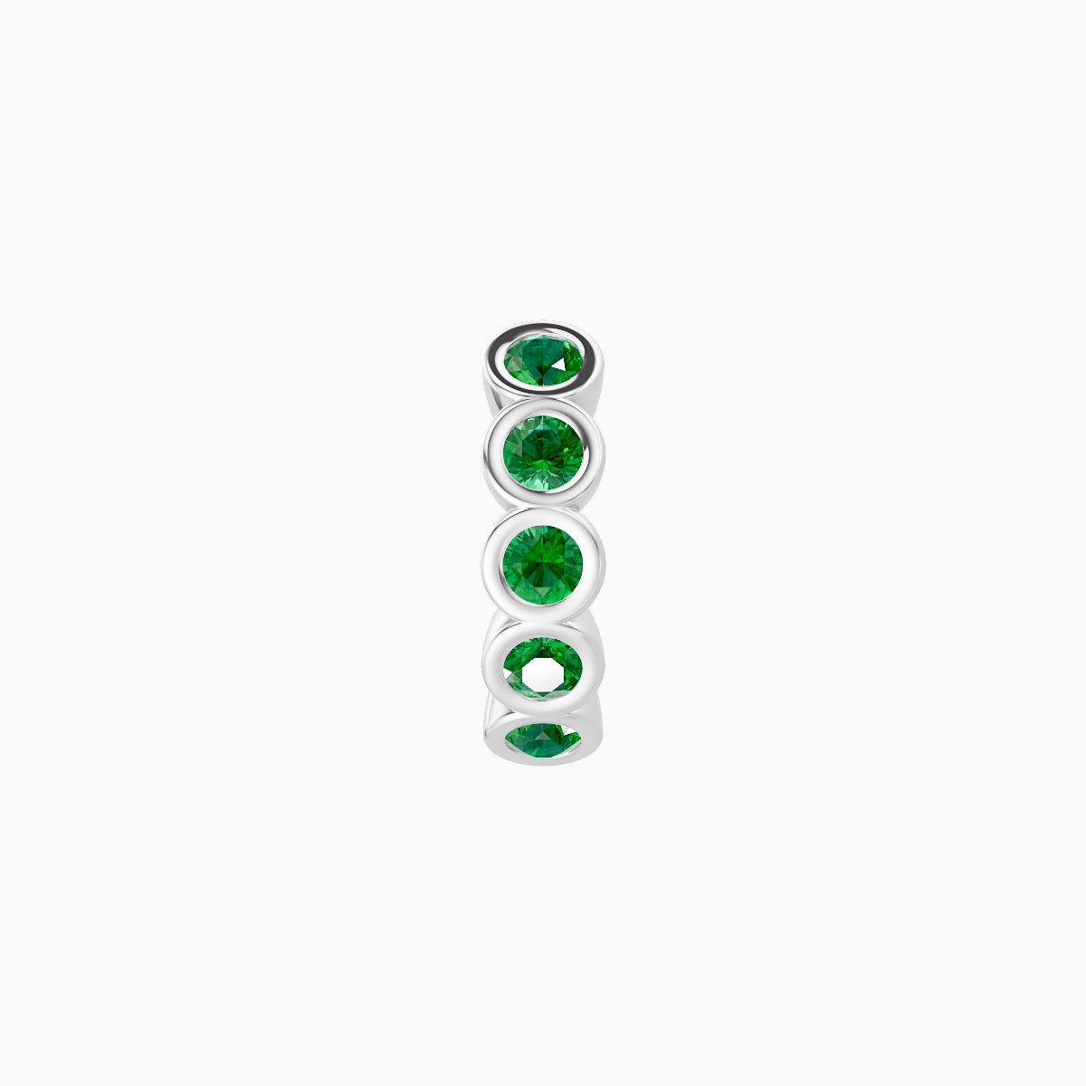 Neith | 18k White Gold 6.5 mm Emerald Hoop Piercing