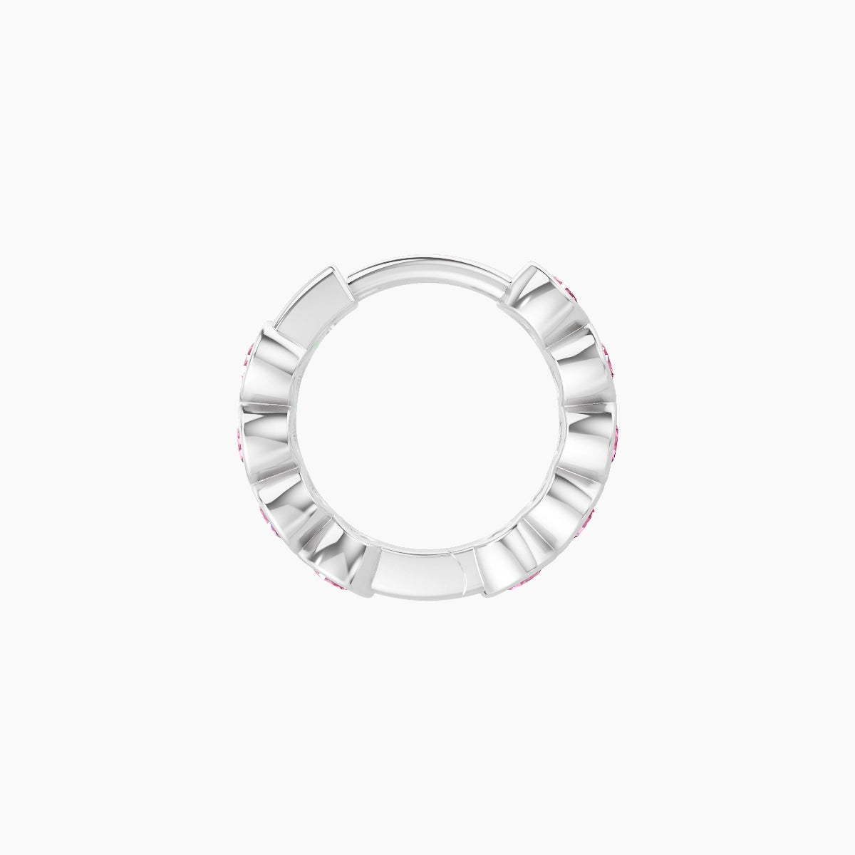 Neith | 18k White Gold 6.5 mm Pink Sapphire Hoop Piercing