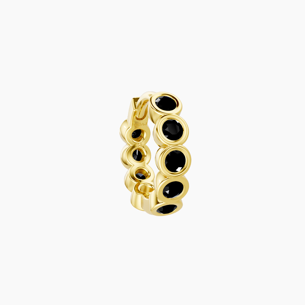 Neith | 18k Yellow Gold 6.5 mm Black Diamond Hoop Piercing