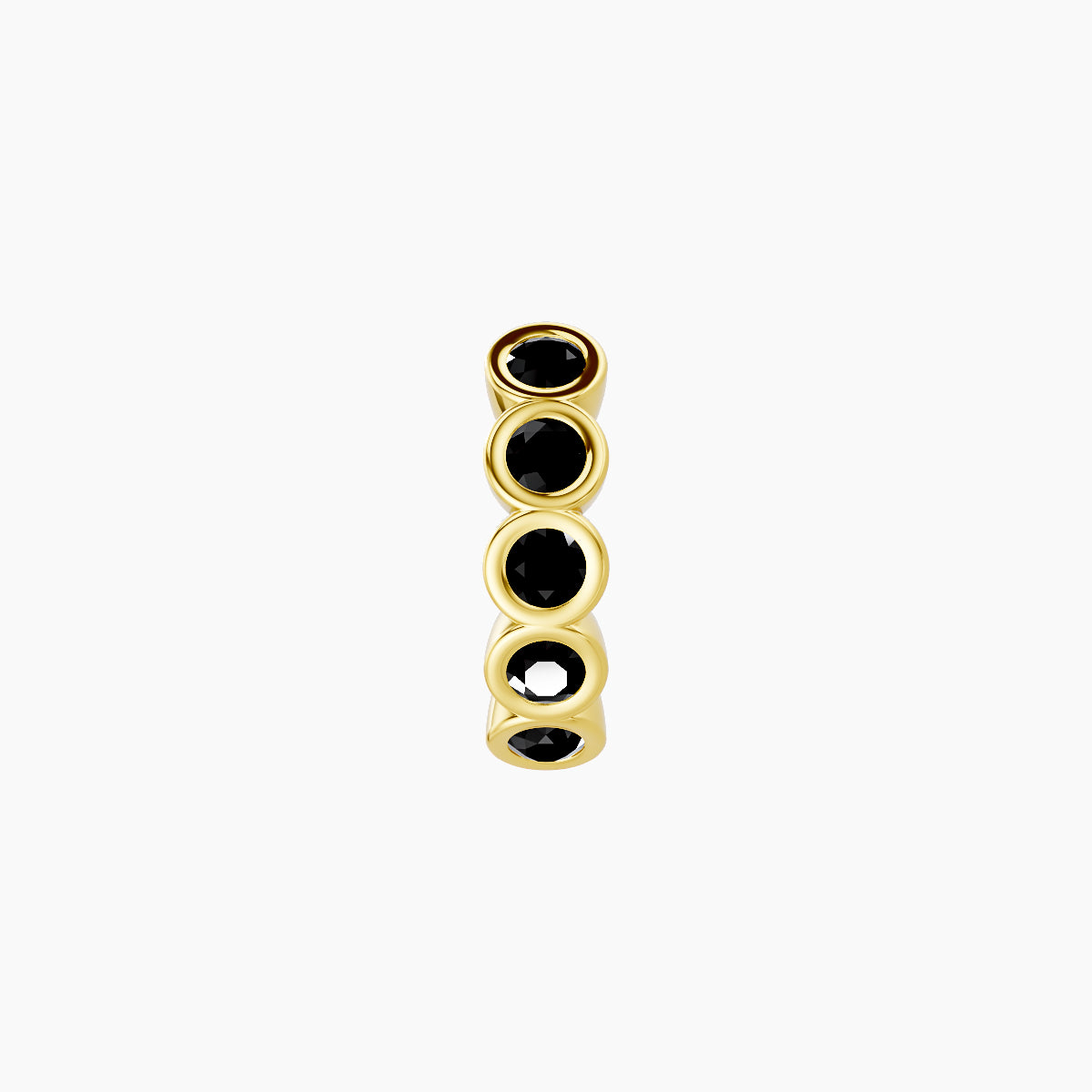 Neith | 18k Yellow Gold 6.5 mm Black Diamond Hoop Piercing