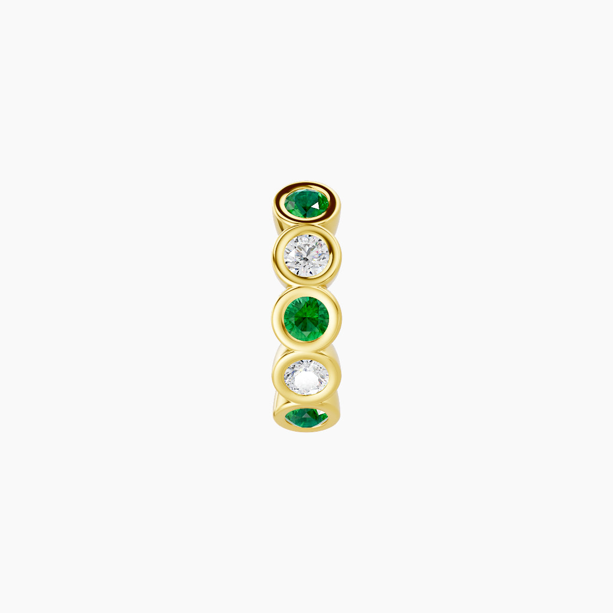 Neith | 18k Yellow Gold 6.5 mm Emerald & Diamond Hoop Piercing