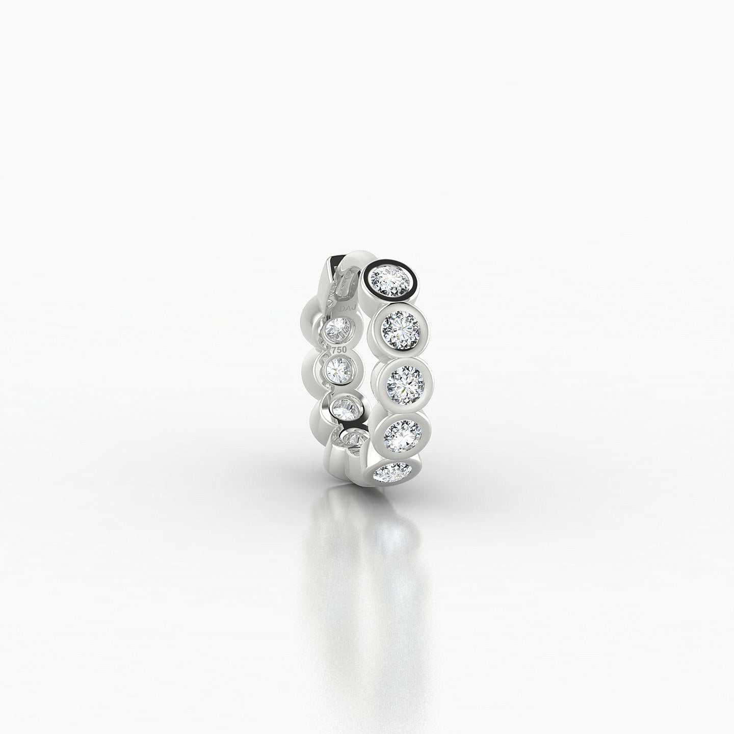 Neith | 18k White Gold 6.5 mm Diamond Hoop Piercing