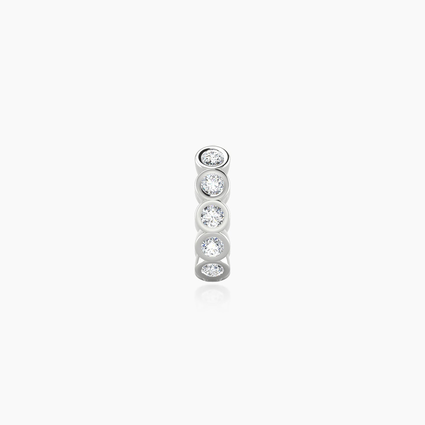 Neith | 18k White Gold 6.5 mm Diamond Hoop Piercing