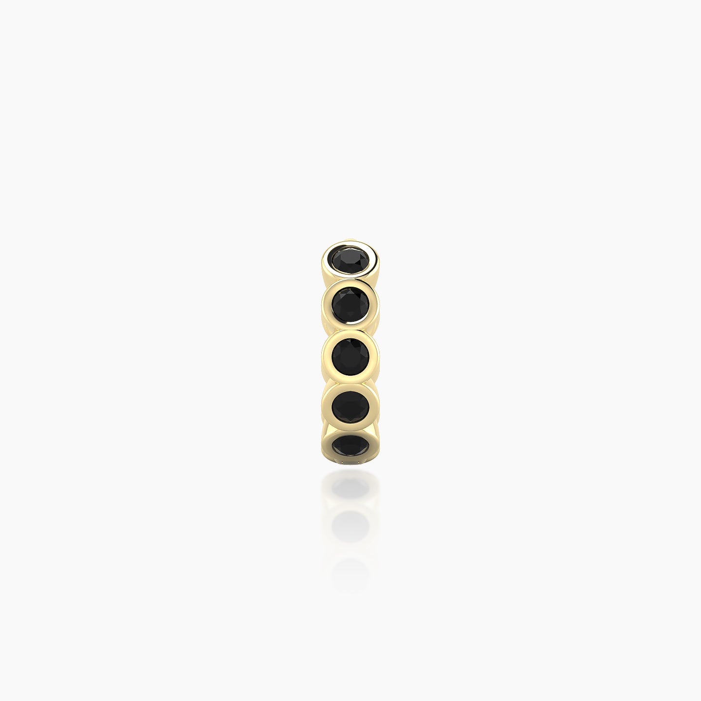 Neith | 18k Yellow Gold 6.5 mm Black Diamond Hoop Piercing
