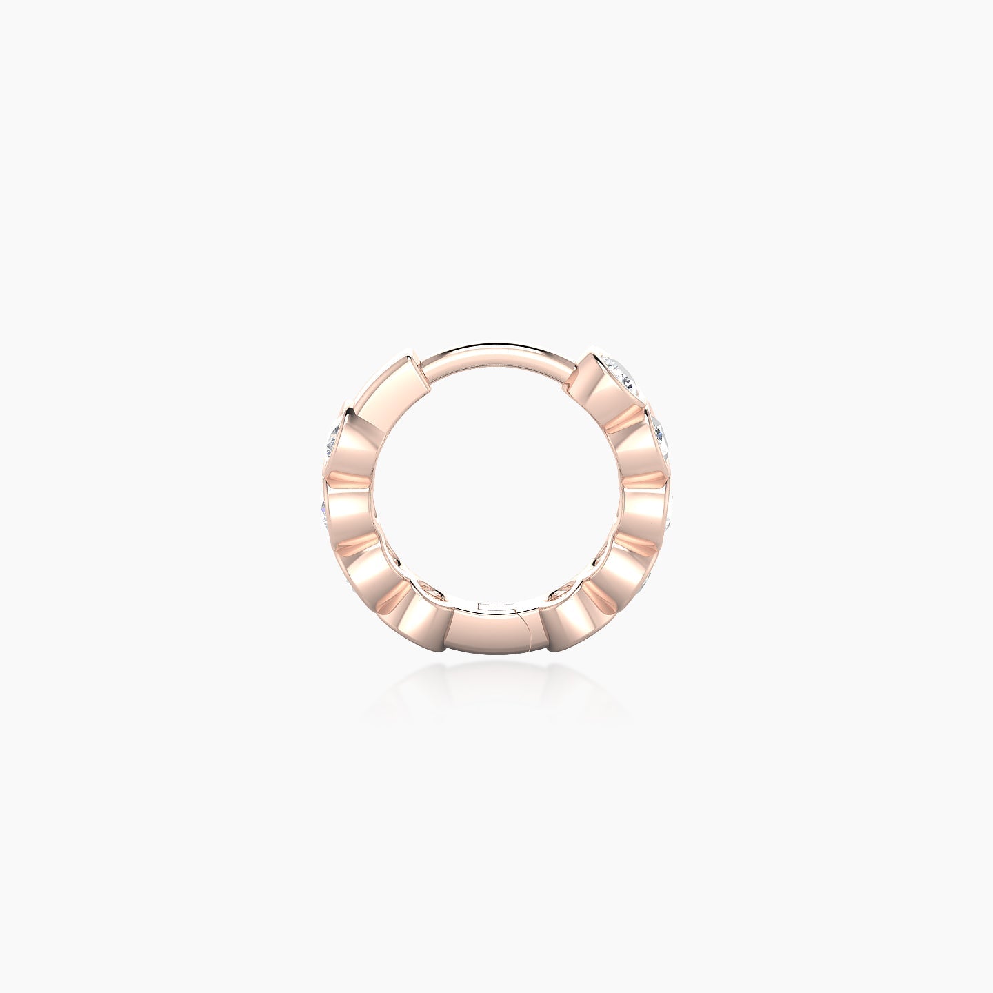 Neith | 18k Rose Gold 6.5 mm Diamond Hoop Piercing