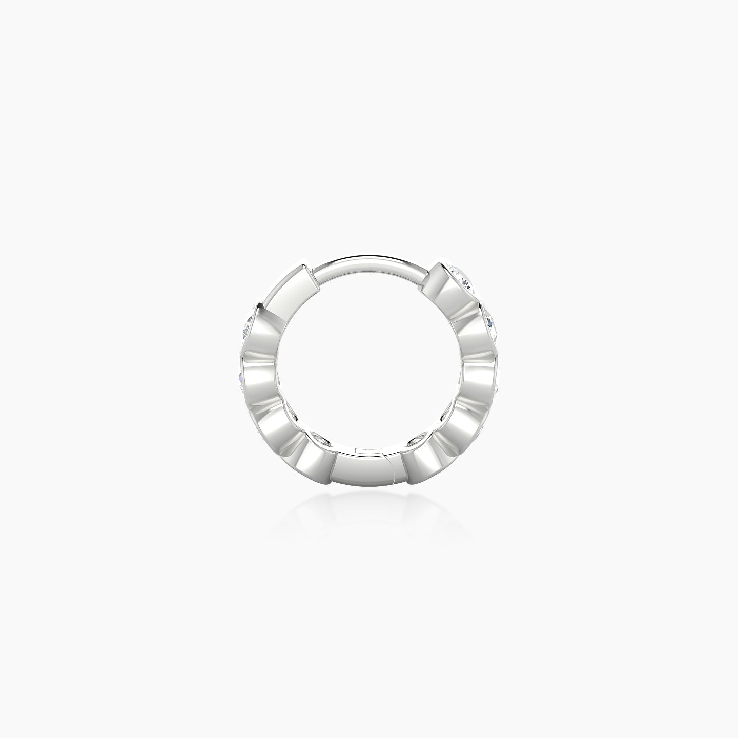 Neith | 18k White Gold 6.5 mm Diamond Hoop Piercing