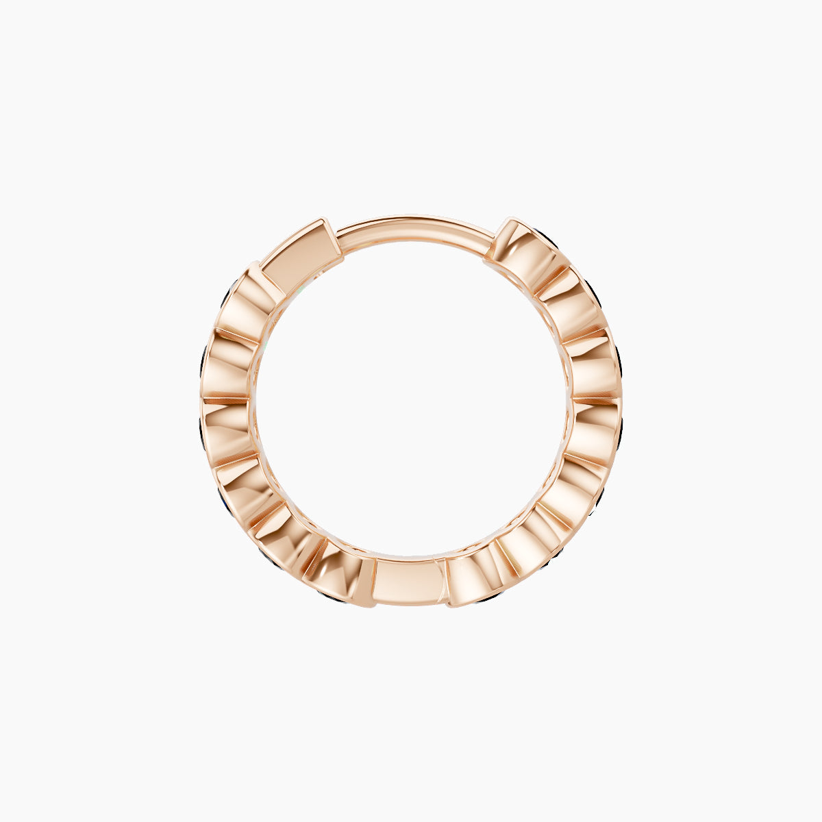 Neith | 18k Rose Gold 8 mm Black Diamond Hoop Piercing