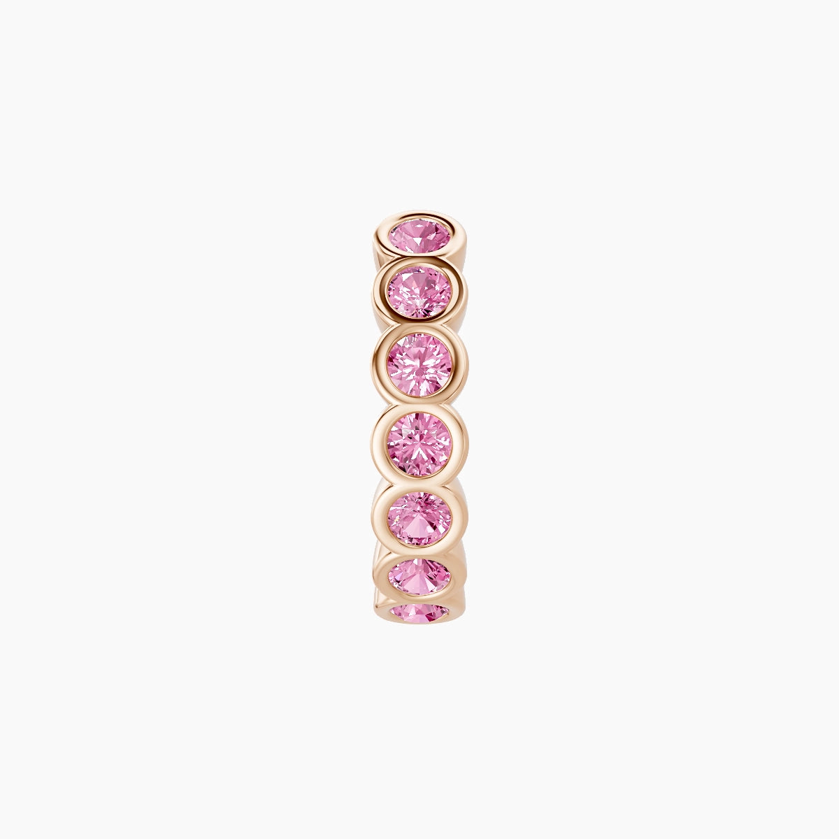Neith | 18k Rose Gold 8 mm Pink Sapphire Hoop Piercing