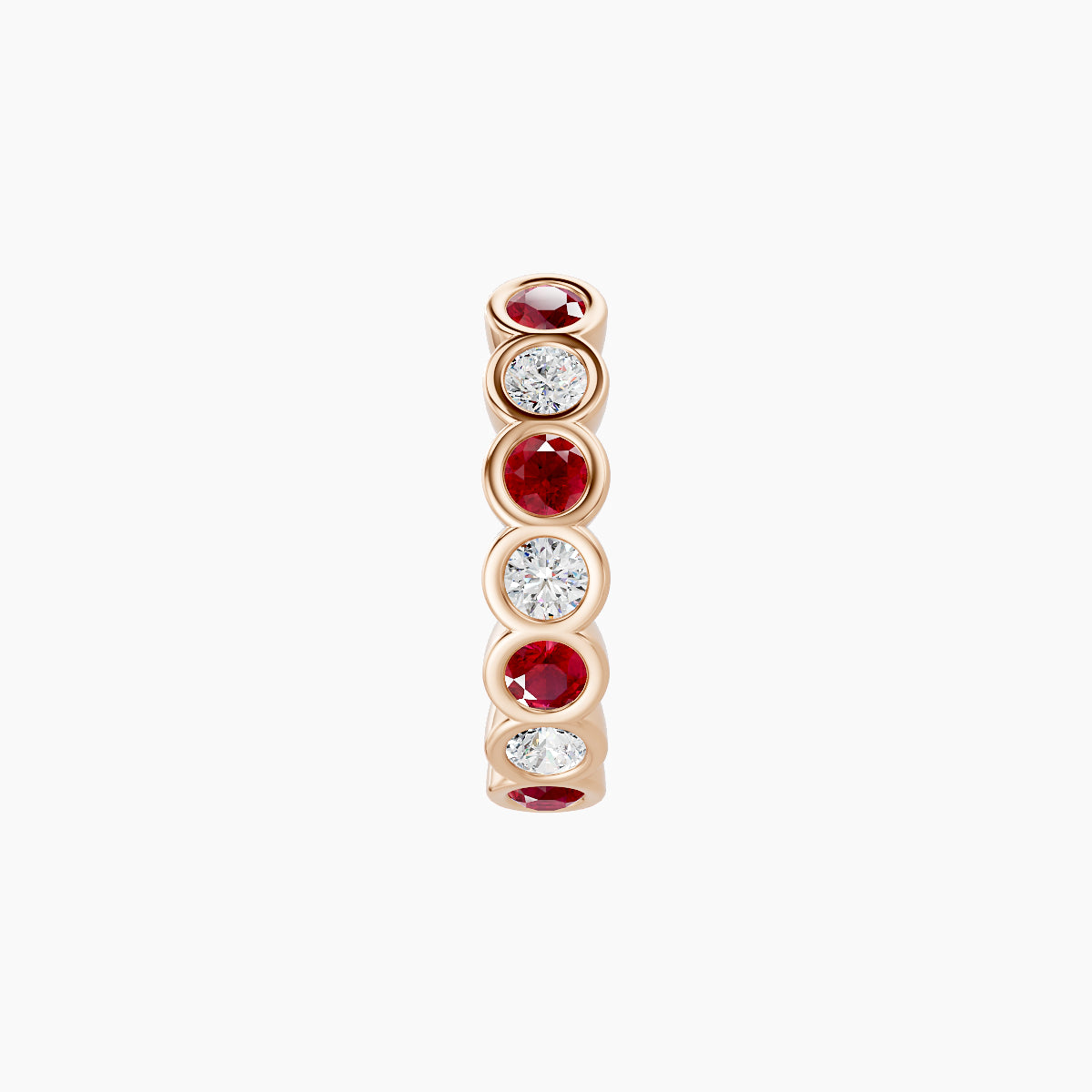 Neith | 18k Rose Gold 8 mm Ruby & Diamond Hoop Piercing