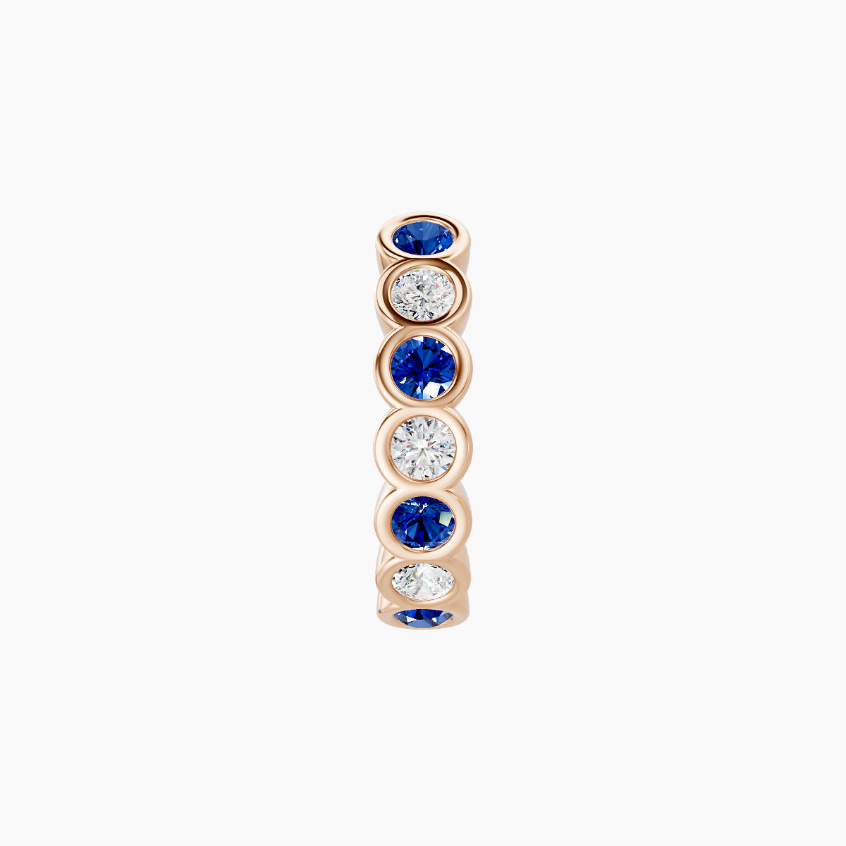 Neith | 18k Rose Gold 8 mm Sapphire & Diamond Hoop Piercing