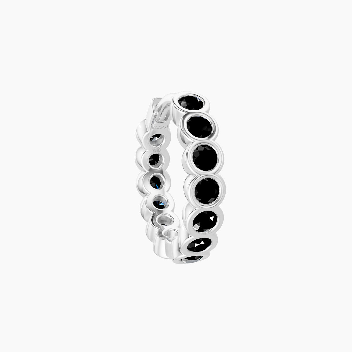 Neith | 18k White Gold 8 mm Black Diamond Hoop Piercing