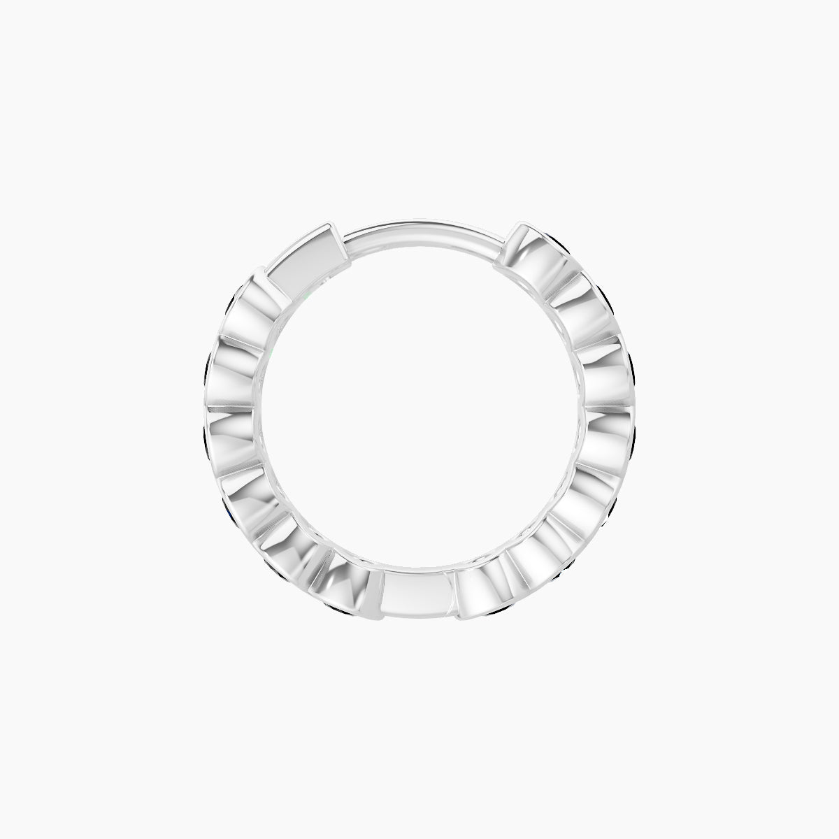 Neith | 18k White Gold 8 mm Black Diamond Hoop Piercing