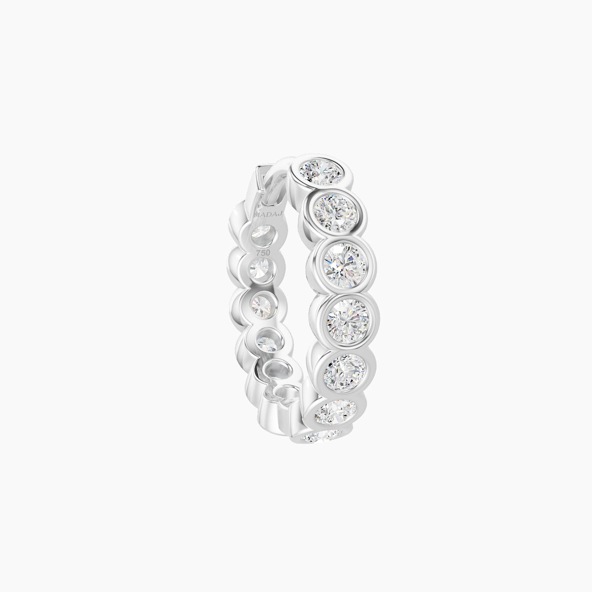 Neith | 18k White Gold 8 mm Diamond Hoop Piercing