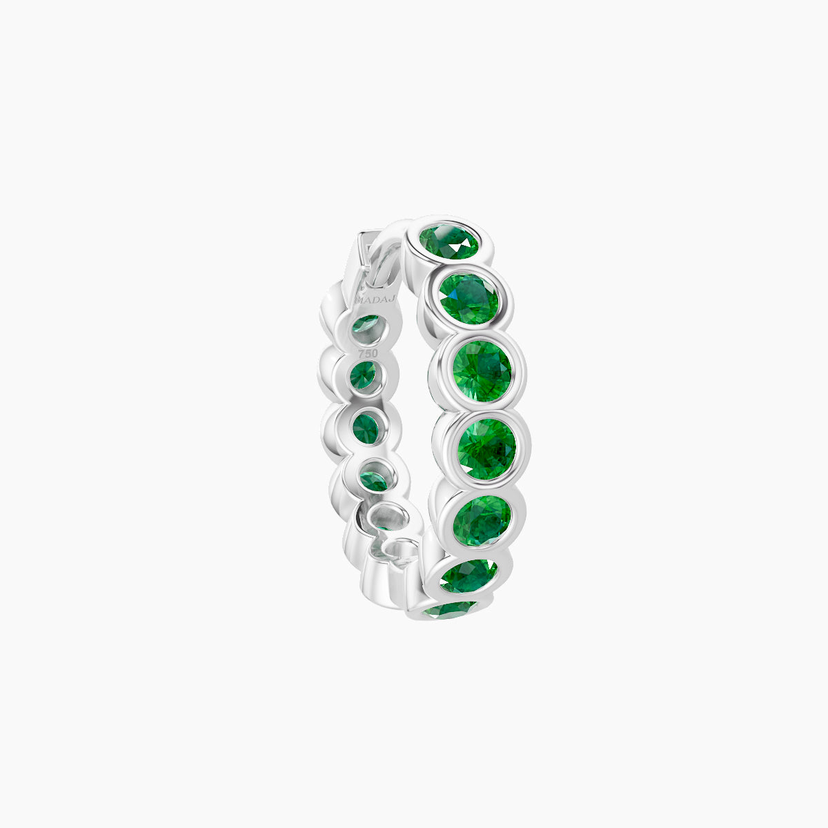 Neith | 18k White Gold 8 mm Emerald Hoop Piercing