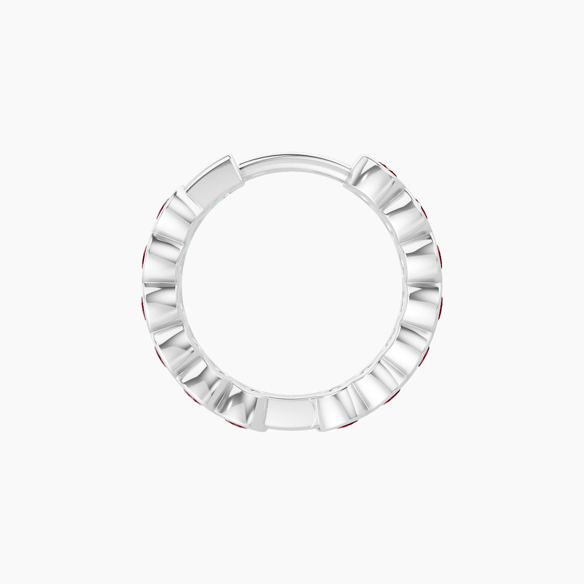 Neith | 18k White Gold 8 mm Ruby Hoop Piercing