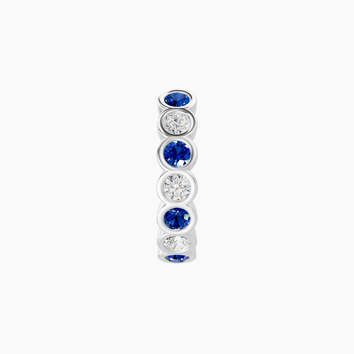 Neith | 18k White Gold 8 mm Sapphire & Diamond Hoop Piercing