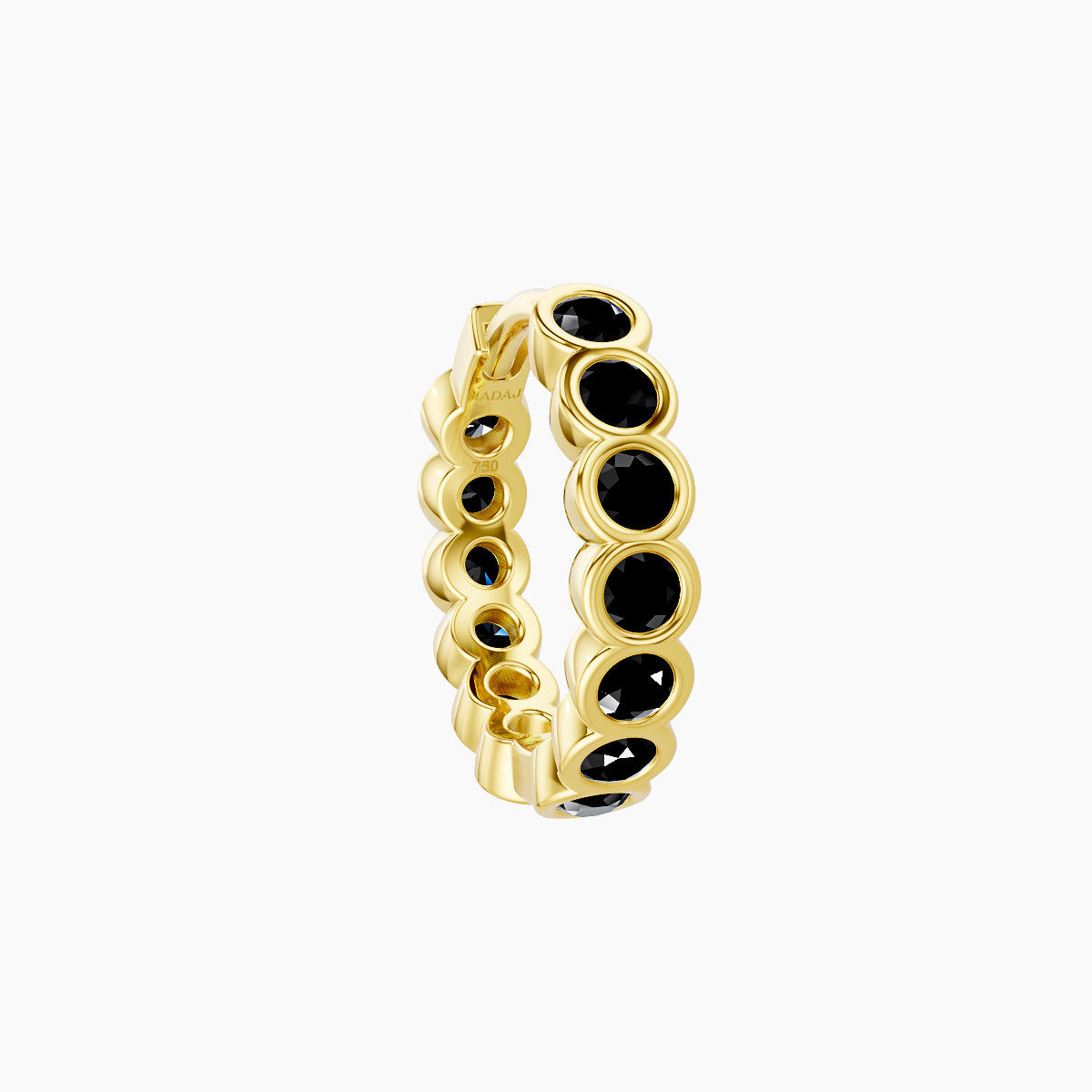 Neith | 18k Yellow Gold 8 mm Black Diamond Hoop Piercing