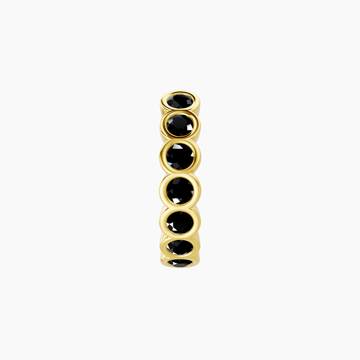 Neith | 18k Yellow Gold 8 mm Black Diamond Hoop Piercing