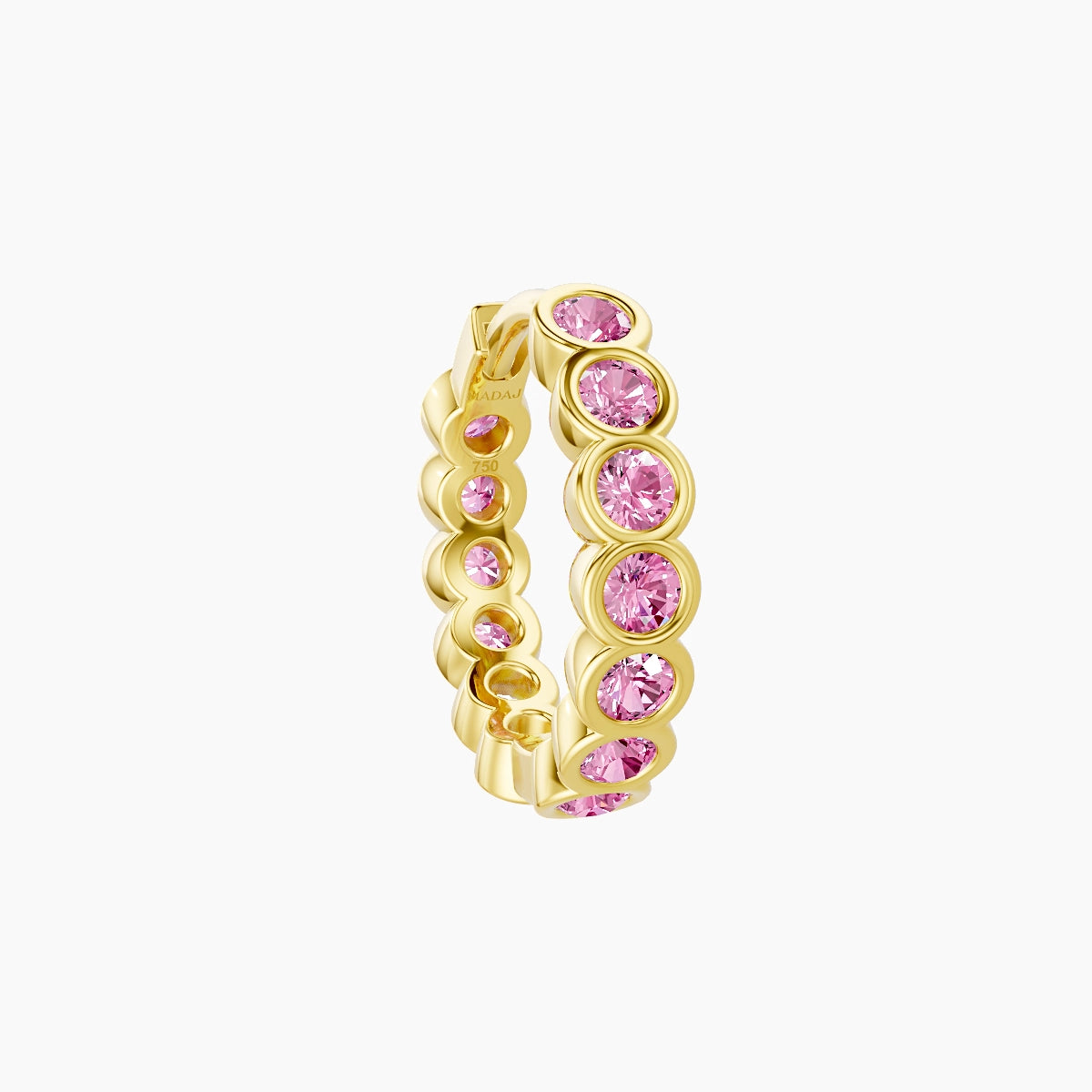 Neith | 18k Yellow Gold 8 mm Pink Sapphire Hoop Piercing