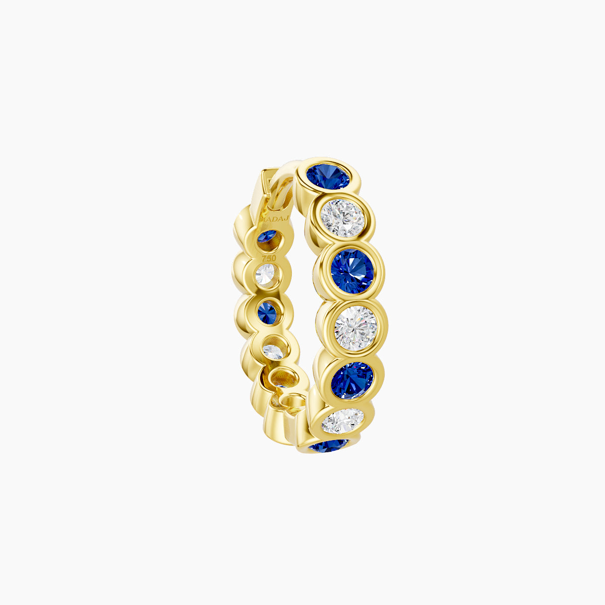 Neith | 18k Yellow Gold 8 mm Sapphire & Diamond Hoop Piercing