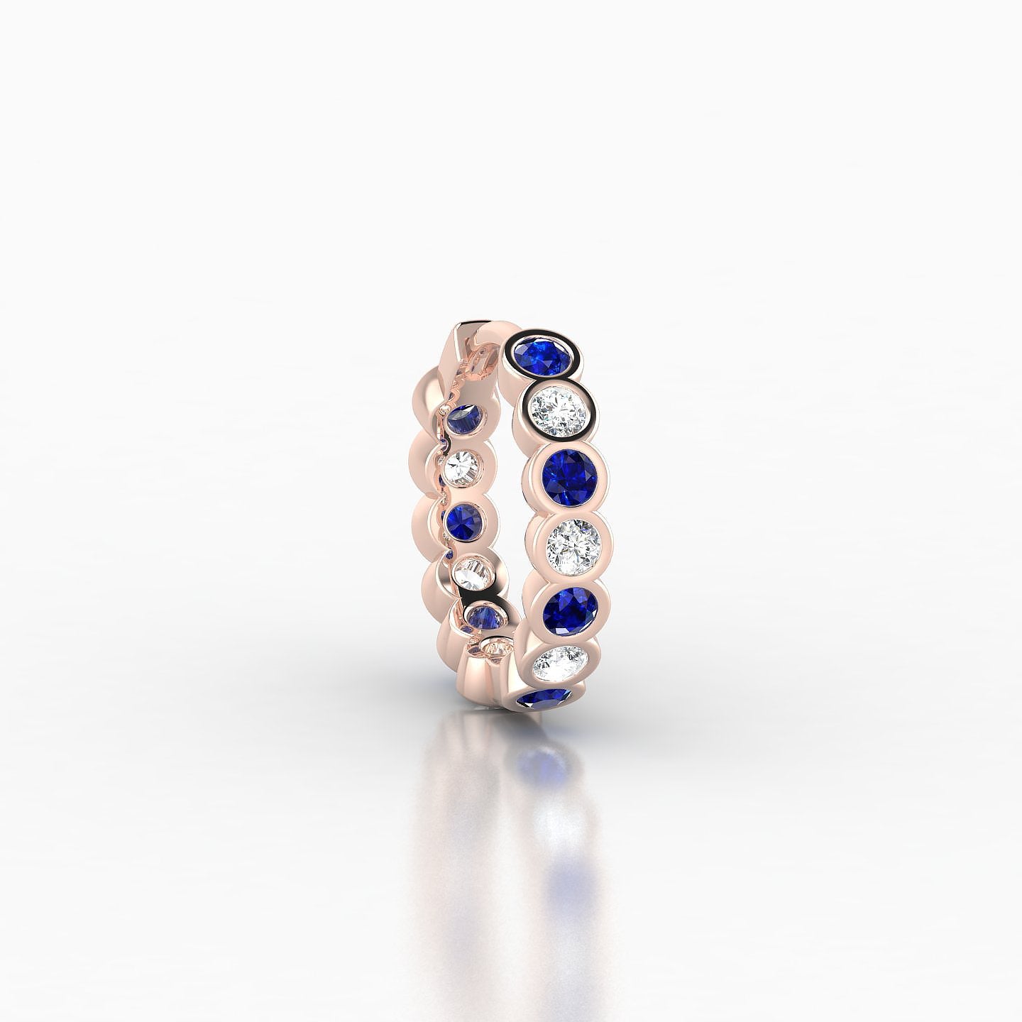 Neith | 18k Rose Gold 8 mm Sapphire & Diamond Hoop Piercing