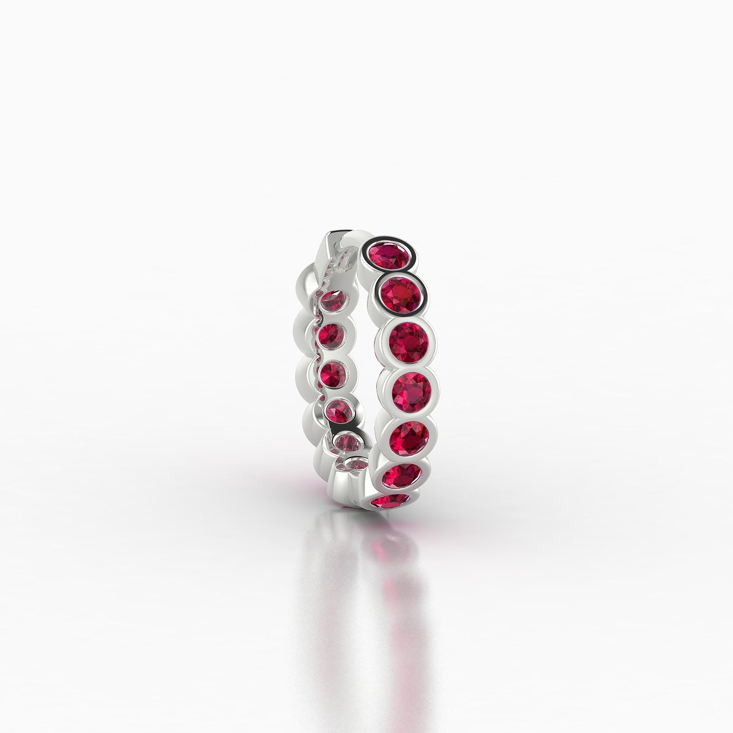Neith | 18k White Gold 8 mm Ruby Hoop Piercing