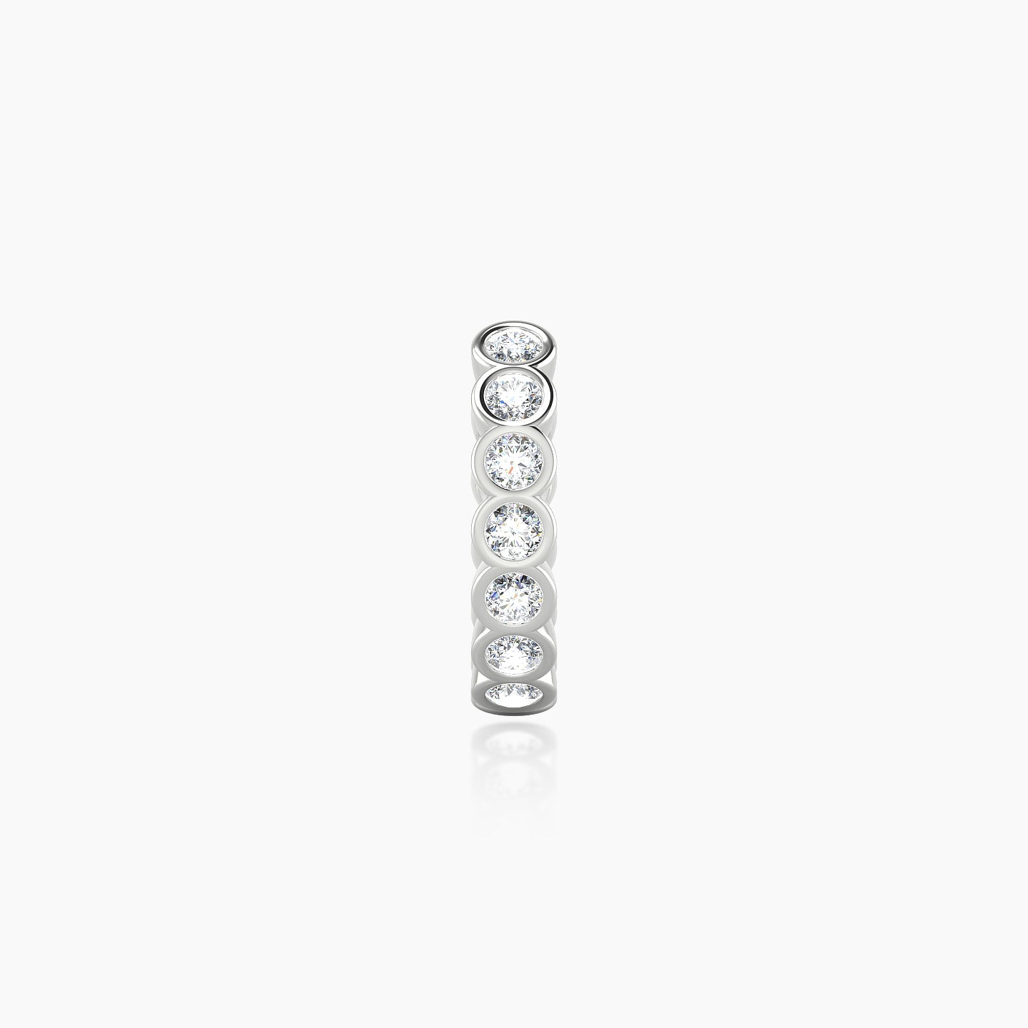Neith | 18k White Gold 8 mm Diamond Hoop Piercing