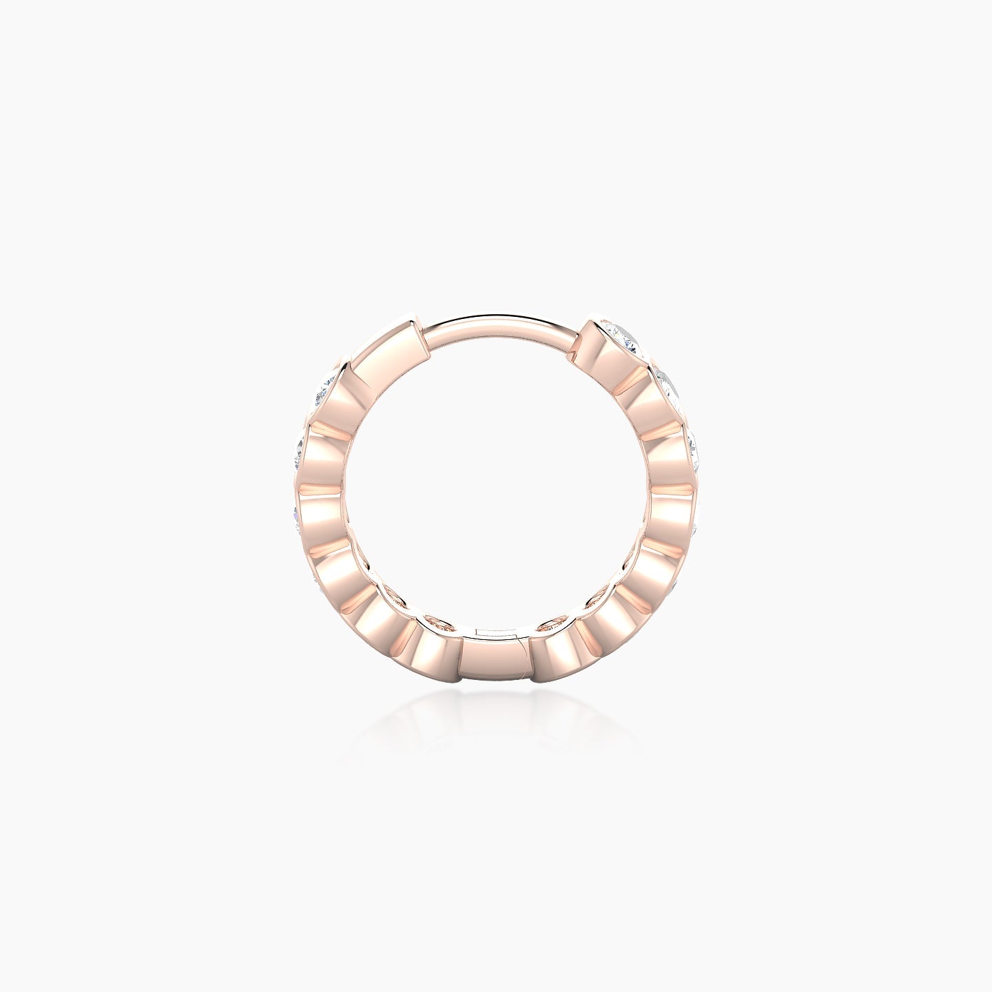 Neith | 18k Rose Gold 8 mm Diamond Hoop Piercing