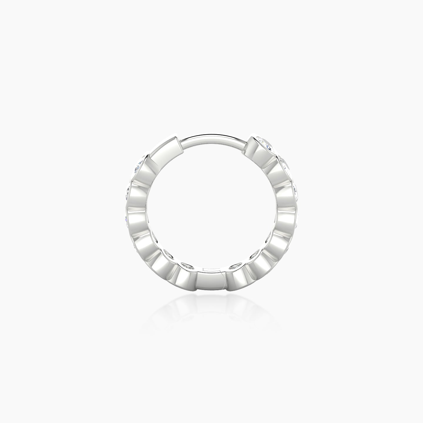 Neith | 18k White Gold 8 mm Diamond Hoop Piercing
