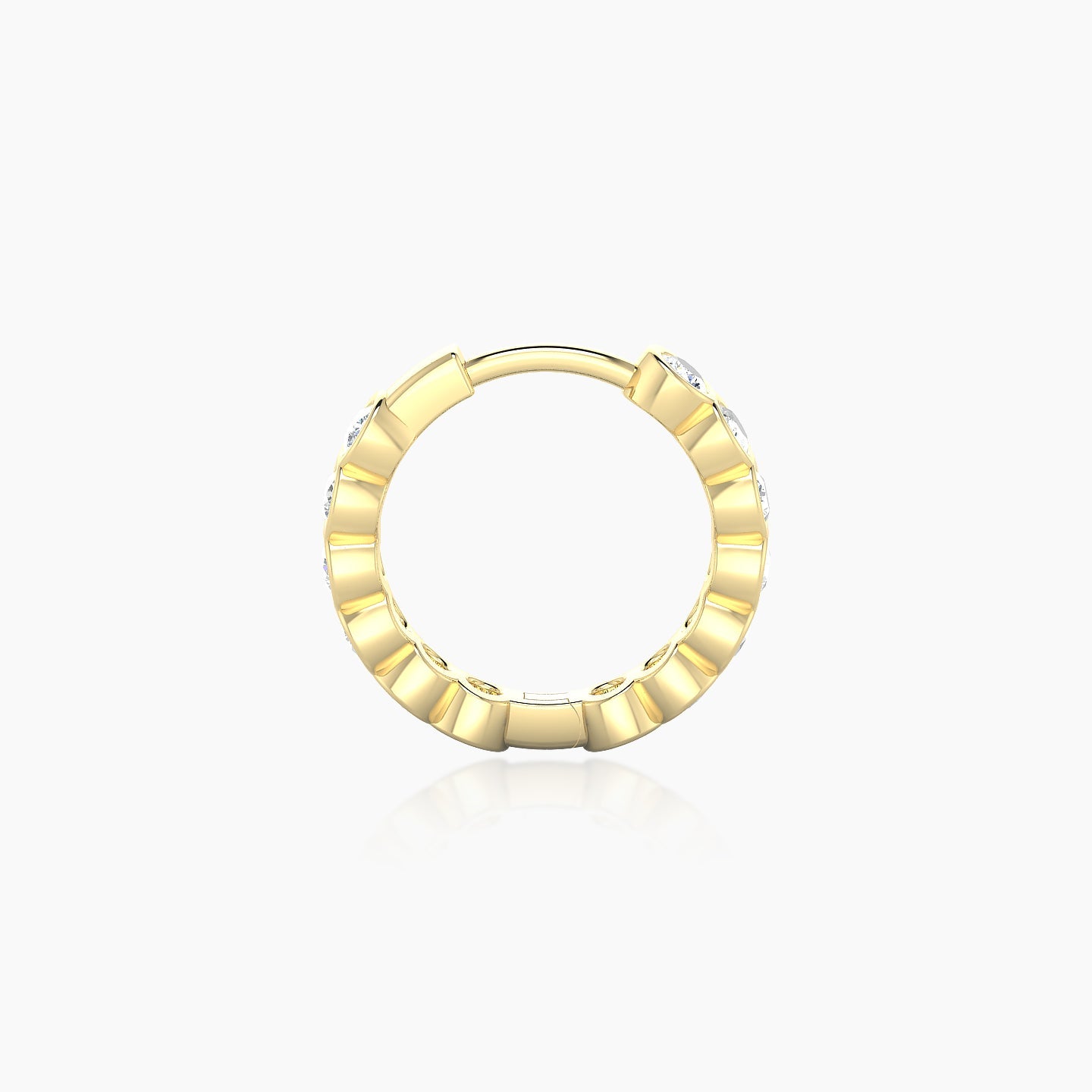 Neith | 18k Yellow Gold 8 mm Diamond Hoop Piercing