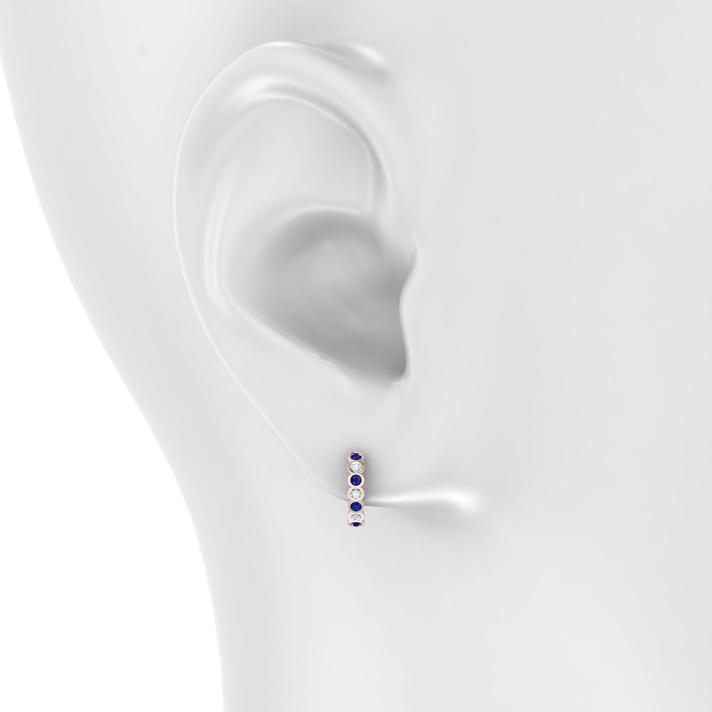 Neith | 18k Rose Gold 8 mm Sapphire & Diamond Hoop Piercing