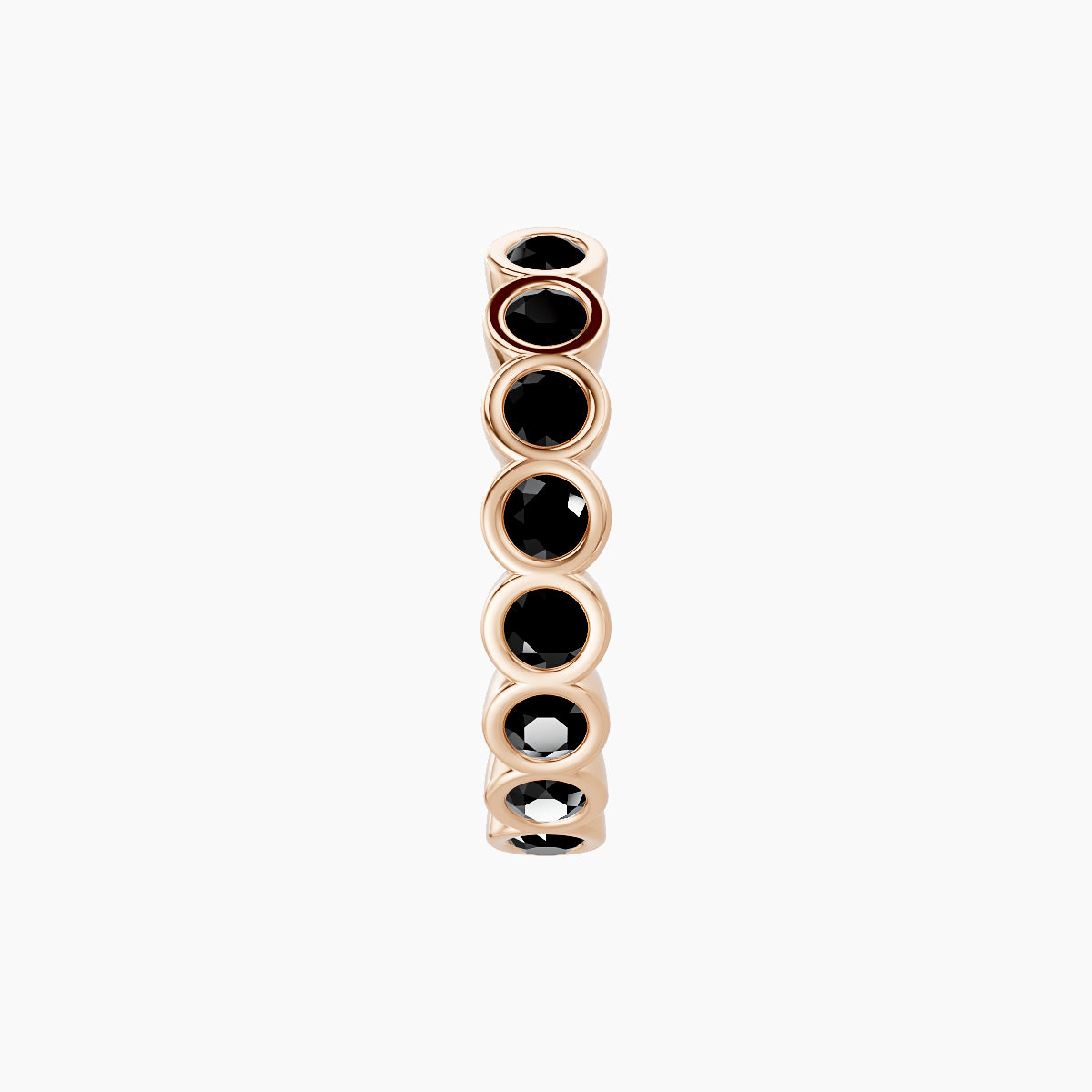 Neith | 18k Rose Gold 9.5 mm Black Diamond Hoop Piercing