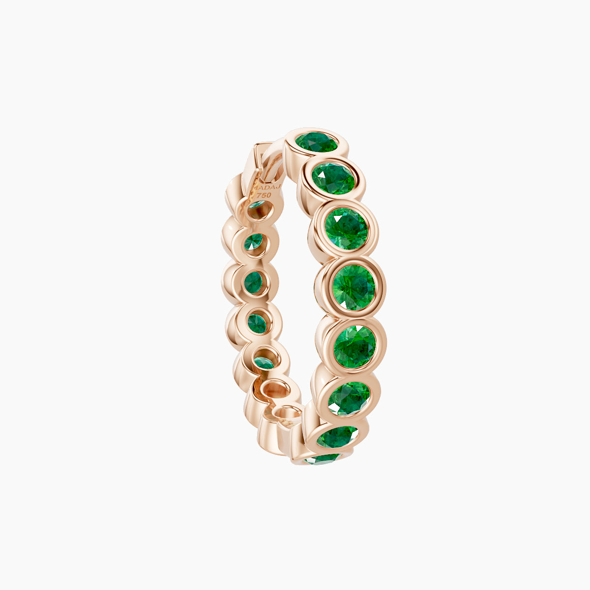 Neith | 18k Rose Gold 9.5 mm Emerald Hoop Piercing