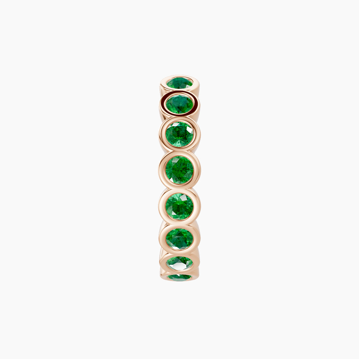 Neith | 18k Rose Gold 9.5 mm Emerald Hoop Piercing