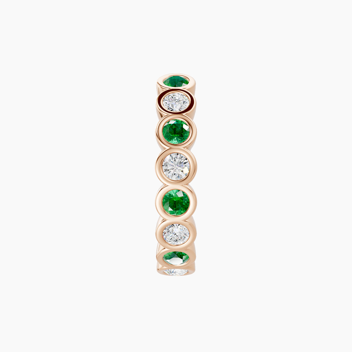 Neith | 18k Rose Gold 9.5 mm Emerald & Diamond Hoop Piercing