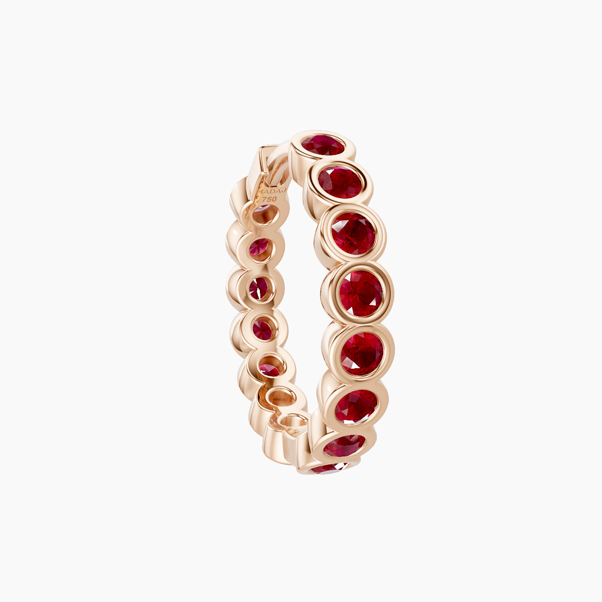 Neith | 18k Rose Gold 9.5 mm Ruby Hoop Piercing