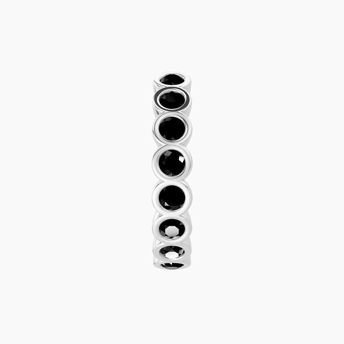 Neith | 18k White Gold 9.5 mm Black Diamond Hoop Piercing