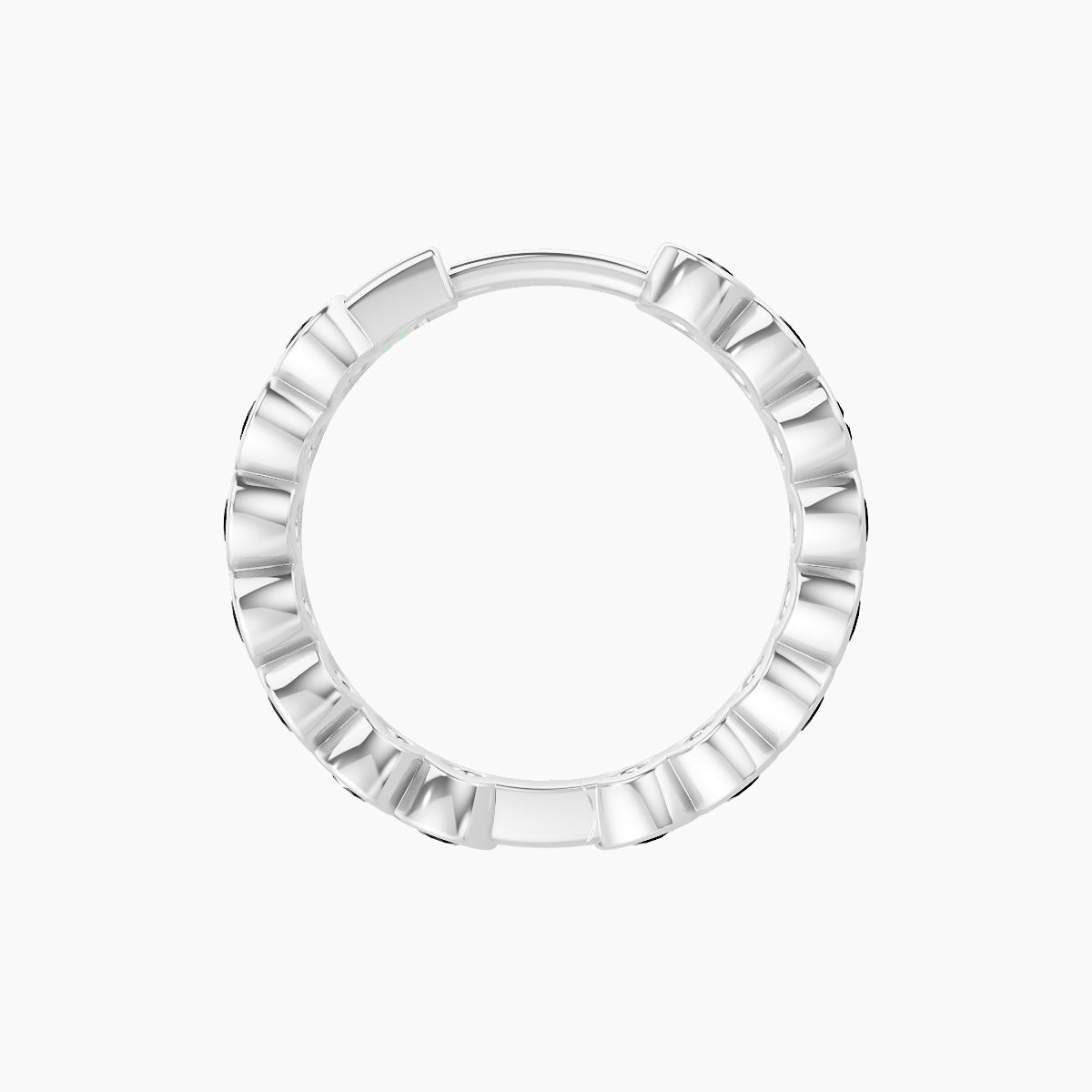 Neith | 18k White Gold 9.5 mm Black Diamond Hoop Piercing