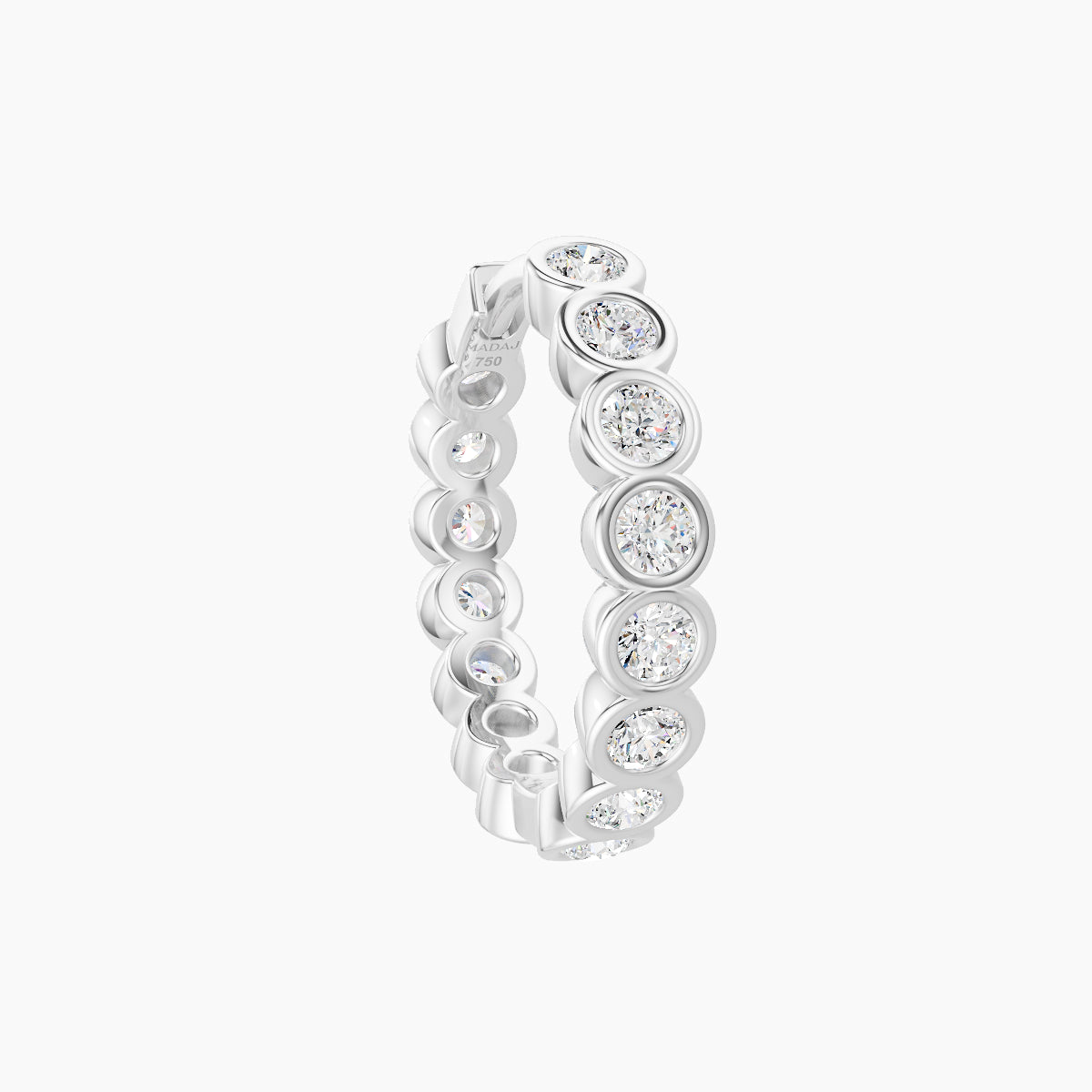 Neith | 18k White Gold 9.5 mm Diamond Hoop Piercing