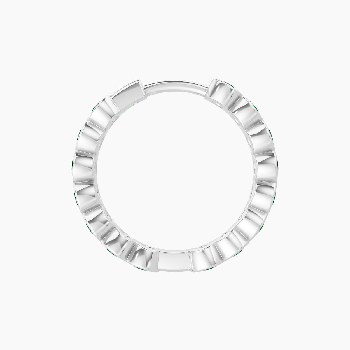Neith | 18k White Gold 9.5 mm Emerald Hoop Piercing