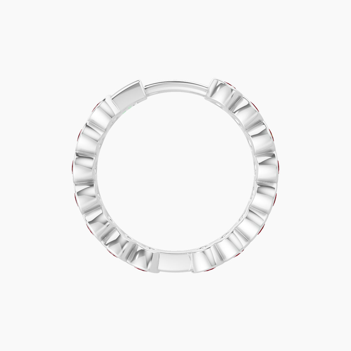 Neith | 18k White Gold 9.5 mm Ruby Hoop Piercing
