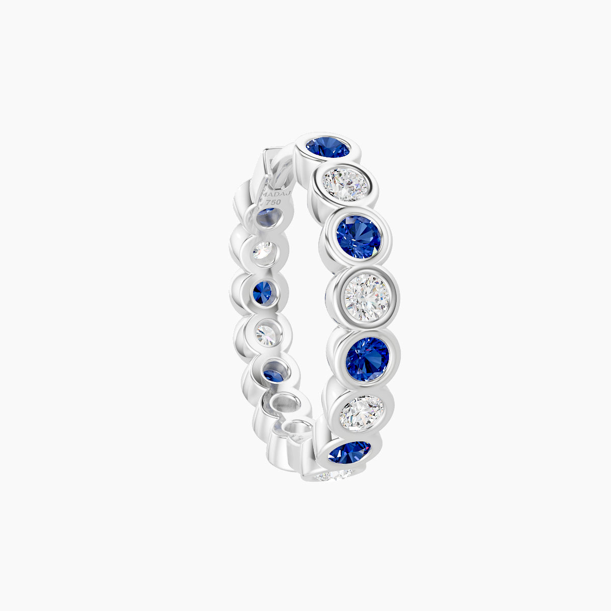Neith | 18k White Gold 9.5 mm Sapphire & Diamond Hoop Piercing
