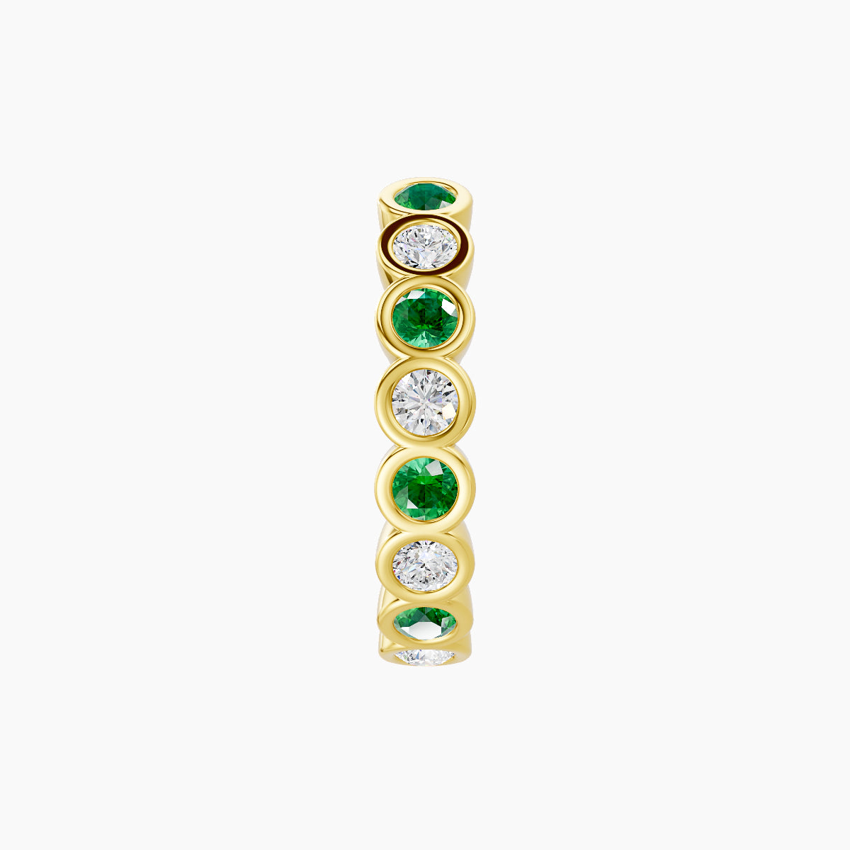 Neith | 18k Yellow Gold 9.5 mm Emerald & Diamond Hoop Piercing