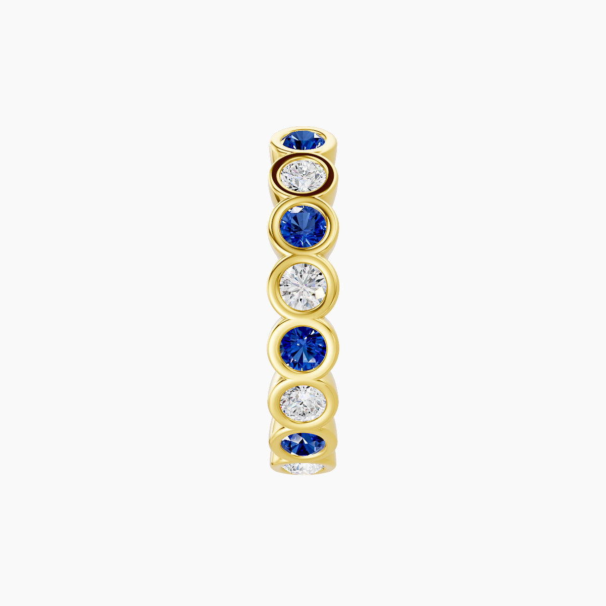 Neith | 18k Yellow Gold 9.5 mm Sapphire & Diamond Hoop Piercing