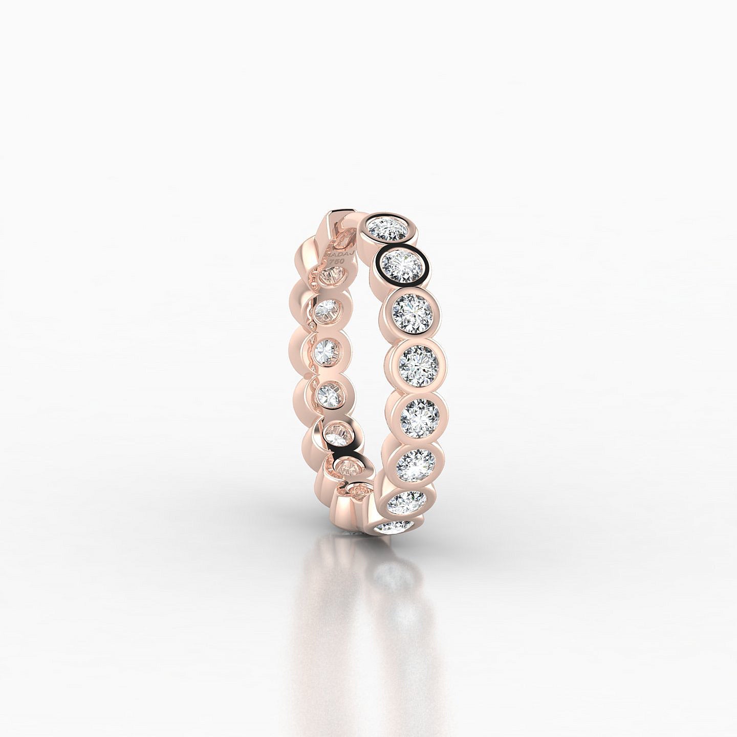 Neith | 18k Rose Gold 9.5 mm Diamond Hoop Piercing