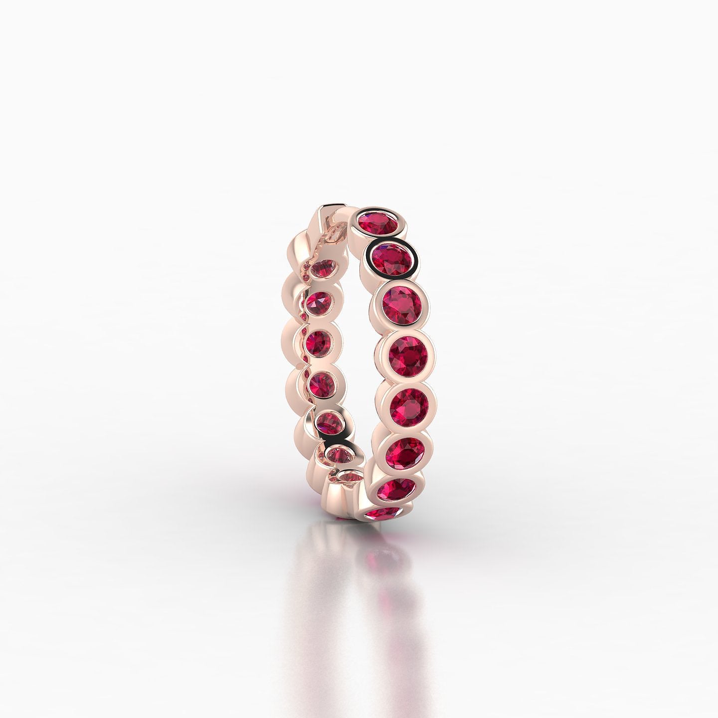 Neith | 18k Rose Gold 9.5 mm Ruby Hoop Piercing