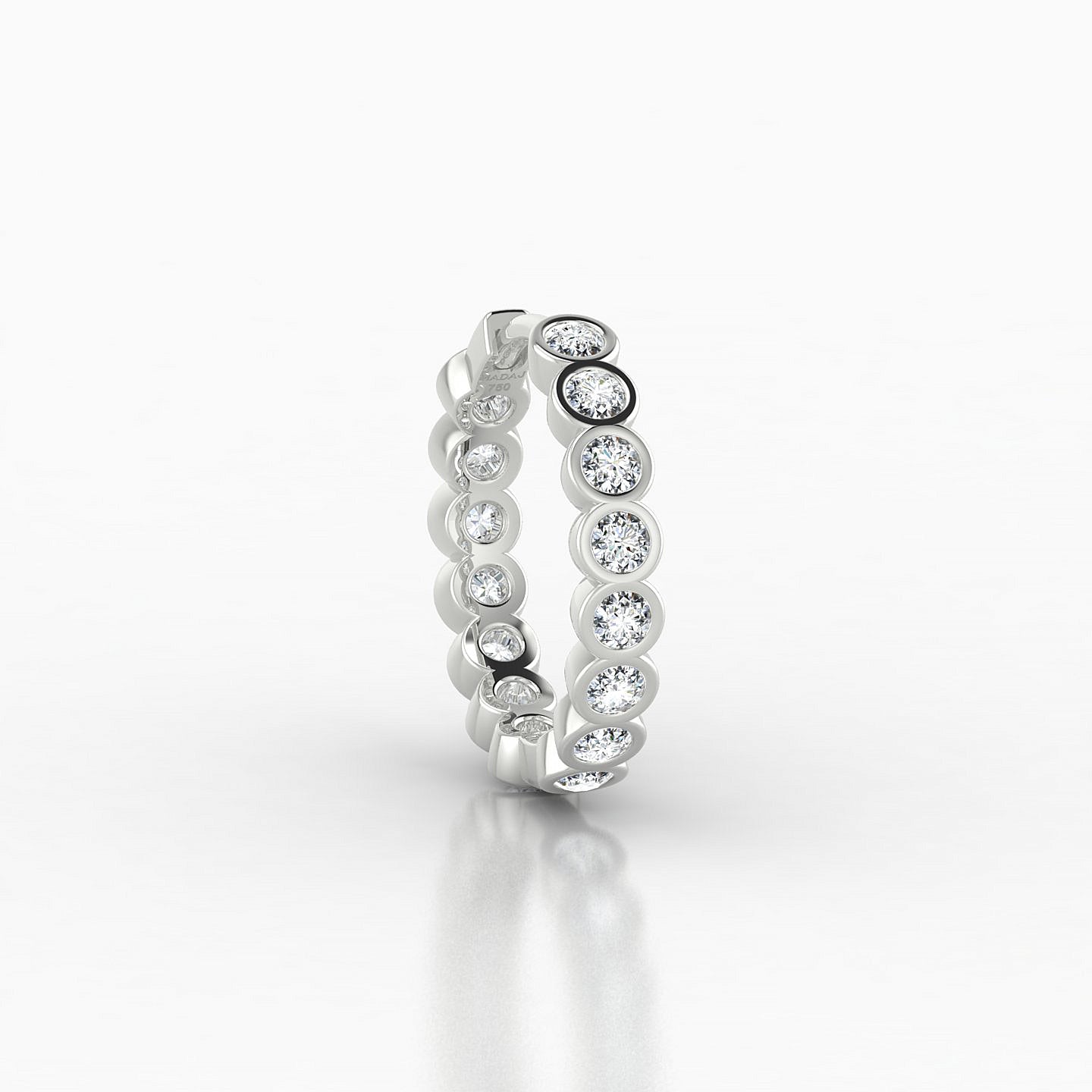 Neith | 18k White Gold 9.5 mm Diamond Hoop Piercing