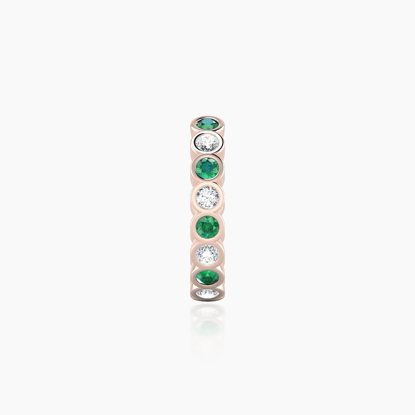 Neith | 18k Rose Gold 9.5 mm Emerald & Diamond Hoop Piercing
