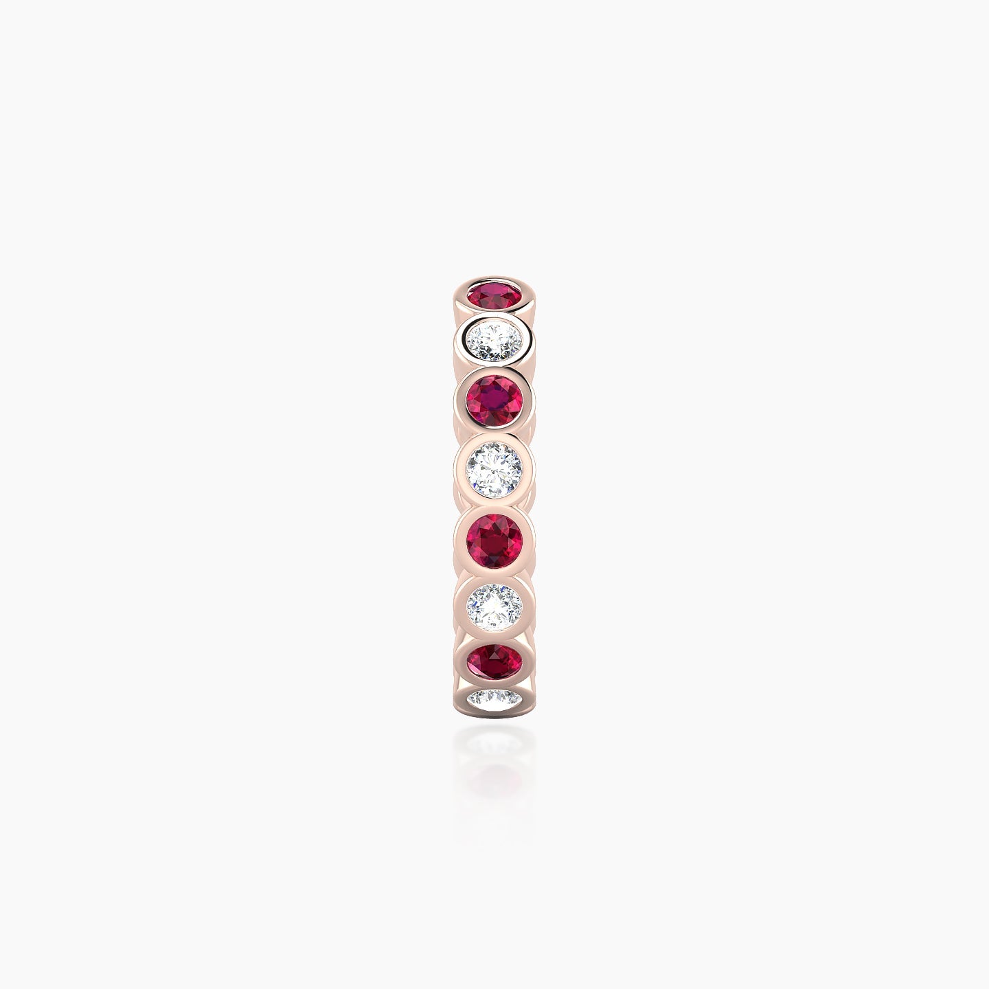 Neith | 18k Rose Gold 9.5 mm Ruby & Diamond Hoop Piercing
